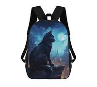 sinyumoney Night City Cat School Backpack Work Business College School for Campus Outdoor Travel Sports 17inch