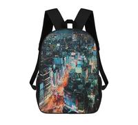 sinyumoney Night Cityscape Painting Backpacks 3D Printed Kids School Backpack Outdoor Casual Daypack Fashion Casual Children Backpacks Cute Travel Bags 17inch