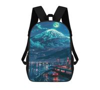 sinyumoney Night Cityscape with Snow-Capped Mountain School Bags Rucksack Casual Daypacks School Work Travel Bag for Teenage Girls Boys Women Men 17inch