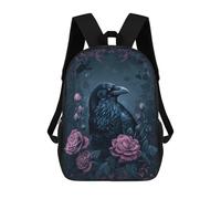 sinyumoney Night Crow Kids Backpack, Kids School Bag 3D Printed School Backpacks for Boys And Teenager School Students 17inch