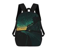 sinyumoney Night Drive on Winding Road Backpack School Bag Large School Backpack for Boys for Teenage Girls Boys Women Men 17inch