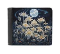 sinyumoney Night Garden Under The Moon 3D Print Clutch Purse Use Holds Bills RFID Blocking Stylish Banknote Compartments Men's Wallets Youth Guys 11.7cm*9.5cm