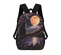 sinyumoney Night In Japan Children's Backpacks School Backpack 3D Printed Backpack for Kids Travel Rucksacks Book Bags Kids School Bag 17inch
