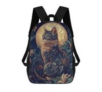 sinyumoney Night Moon Cute Cat School Backpack Daypacks Business Backpack Water Resistant Bookbag for Campus Outdoor Travel Sports 17inch