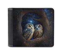 sinyumoney Night Owls in Moonlight 3D Print Clutch Purse ID Window Coin Leather RFID Banknote Compartments Fashion Slim Wallets 11.7cm*9.5cm