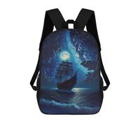 sinyumoney Night Sailing Adventure Backpack School Water Resistant Travel Backpack Computer Bag - Perfect for Travel, Work And Daily Use 17inch