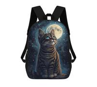 sinyumoney Night Sky Cat Moon Art Print Rucksack Business Laptop Rucksack Bag Unisex Casual Daypack for Girls Boys Teenage 17inch