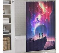 sinyumoney Night Sky Dreams Bath Shower Curtains Mildew Thicken Durable Polyester Modern Polyester Water Repellent for Bathroom Wet Room 53.54x70.87Inch（136x180cm）