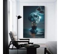 sinyumoney Night Voyage Under The Moon Art Poster Print-denoise-denoise Wall Art Poster Scroll Canvas Painting Picture Living Room Decor Home 24x36inch(60x90cm)