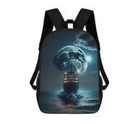 sinyumoney Night Voyage Under The Moon School Backpack Business Laptop Rucksack Bag Unisex Casual Daypack for Men/Women 17inch