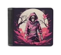 sinyumoney Nightmare Ninja in Pink 3D Print Clutch Purse Slots ID Window RFID Blocking Leather Men's Wallet Youth Guys 11.7cm*9.5cm