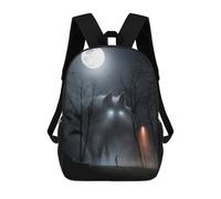 sinyumoney Nightmare Wolf Encounter School Bags Lightweight Casual Daypack School Backpacks for School/Work/Travel 17inch