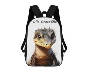 sinyumoney Nile Crocodile Animal Backpack 3D Printed Kids School Backpack High Capacity Travel Backpacks Book Bags Kids Backpack 17inch