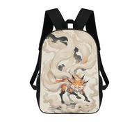 sinyumoney Nine-tailed Fox Animal Children's 17 Inch School Backpack 3D Printed Anime Movies for Kids Travel Rucksacks Book Bags Kids School Bag