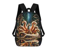sinyumoney Nine-Tailed Fox in Forest Backpack School Bag Business Durable Laptop Bag- Perfect for Travel, Work And Daily Use 17inch