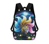 sinyumoney Nine-tailed Fox in Forest School Bags Lightweight Airport College Students Back Pack for Camping Outdoor Adventures And Daily Travel 17inch
