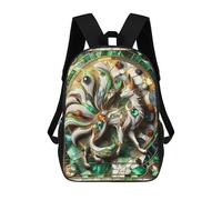 sinyumoney Nine Tailed Fox Kitsune School Backpack Large Lightweight Casual Backpack for Boys/Girls/Teenagers 17inch
