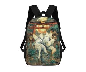 sinyumoney Nine Tails Under The Torii Sunset Backpack 3D Printed School Bag For Boys High Capacity Travel Backpacks Book Bags Boys School Bag Mochila 17inch