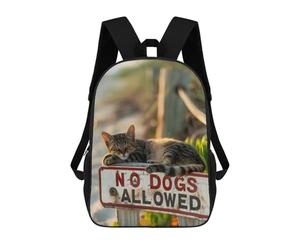 sinyumoney No Dogs Allowed Children's School Backpack 3D Printed for Kids Travel Rucksacks Book Bags Kids School Bag 17inch