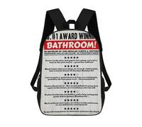 sinyumoney No1 Award Winning Bathroom Backpacks Kids School Backpack School Bag 3D Printed School Bag for Boys Elementary And Middle School Students 17inch