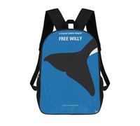 sinyumoney No1359 My Free Willy Backpack School Lightweight Schoolbag Dayback Bookbag College for Men, Women & Teenage Boys 17inch