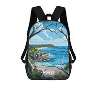 sinyumoney Noosa National Park Australia Coastal View Children's School Backpack 3D Printed for Kids Travel Rucksacks Book Bags Kids School Bag 17inch