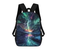 sinyumoney Nordic Aurora Borealis School Backpack Lightweight Casual Daypack School Backpacks for Boys/Girls/Teenagers 17inch