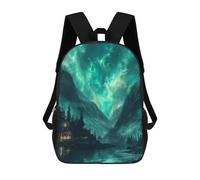 sinyumoney Nordic Nature Aurora School Backpack Lightweight Airport College Students Back Pack for Teenage Girls Boys Women Men 17inch