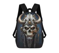 sinyumoney Nordic Viking Skull Backpack School Bag Large Water Resistant Laptop Backpack for School/Work/Travel 17inch