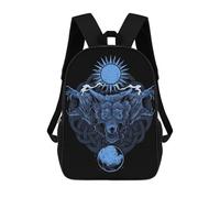 sinyumoney Norse Mythology Wolves Children's School Backpack 3D Printed for Kids Travel Rucksacks Book Bags for Boys Elementary School Students 17inch