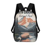 sinyumoney North Cascades National Park Rucksacks 3D Printed Children 17inch Backpacks Fashion Casual Daypack Travel Bags Outdoor Casual Daypack for Boy And Girl