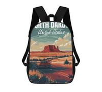 sinyumoney North Dakota Road Trip Backpacks Kids School Backpack Fashion School Bag 3D Printed School Bag for Boys Elementary And Middle School Students 17inch