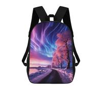 sinyumoney Northern Lights And Trees Backpack, Children's Backpack, Student School Bag Bookbag Rucksack, 3D Printed School Bag for Boys Girls 17inch