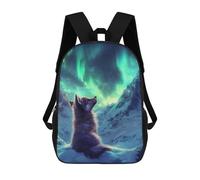 sinyumoney Northern Lights Dog Aurora School Backpack Water Resistant Travel Backpack Computer Bag for Girls Boys Teenage 17inch