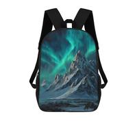 sinyumoney Northern Lights Mountain Landscape Backpack School Bag Large School Backpack for Boys - Perfect for Travel, Work And Daily Use 17inch