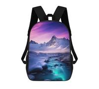 sinyumoney Northern Lights Mountains Backpack School Lightweight Schoolbag Dayback Bookbag College for Men/Women 17inch