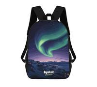 sinyumoney Northern Lights Over Iqaluit Backpack, Children's Backpack, Student School Bag Bookbag Rucksack, 3D Printed School Bag for Boys Girls 17inch