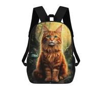 sinyumoney Norwegian Forest Cat in Forest School Backpack School Secondary High School College Backpack Travel for Men, Women & Teenage Boys 17inch