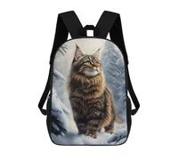 sinyumoney Norwegian Forest Cat in Winter Rucksack Water Resistant Computer Rucksack for Campus Outdoor Travel Sports 17inch
