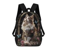 sinyumoney Norwegian Forest Children's Backpacks School Backpack 3D Printed Backpack for Kids Travel Rucksacks Book Bags Kids School Bag 17inch
