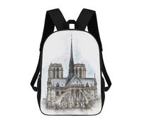 sinyumoney Notre Dame De Paris Backpack School Bag Water Resistant School Bag Business Backpack - Perfect for Travel, Work And Daily Use 17inch
