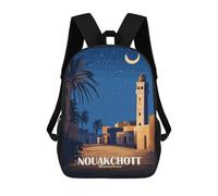 sinyumoney Nouakchott, Mauritania at Night Backpack School Rucksack Casual Daypacks School Work Travel Bag for Men/Women 17inch
