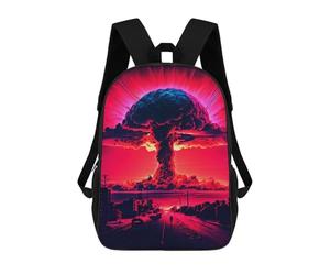 sinyumoney Nuclear Bomb Illustration Backpack School Bag Secondary Causal Travel High School Bags - Perfect for Travel, Work And Daily Use 17inch
