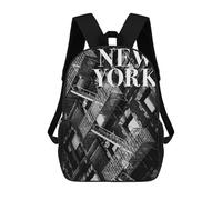 sinyumoney NYC Fire Escapes Children's School Backpack 3D Printed for Kids Travel Rucksacks Book Bags Kids School Bag 17inch