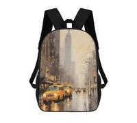sinyumoney NYC Street Scene School Bags Daypacks Business Backpack Water Resistant Bookbag for School/Work/Travel 17inch