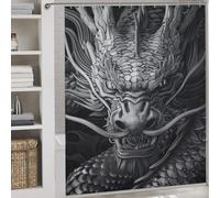sinyumoney Obsidian Chinese Dragon Shower Curtain Anti Mould Quick Drying Proof Resistant Shower Curtain for Bathroom for Home Bathroom Toile Hotel Decor 69.69x70.87Inch（177x180cm）