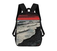 sinyumoney Ocean Beach Backpack School Bag Backpack For Girls Boys Backpacks Large Capacity Kids Backpack Lightweight School Bags For Kids Students 17inch