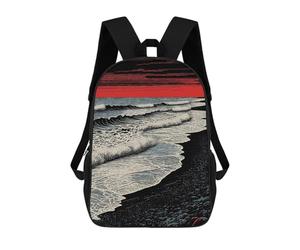 sinyumoney Ocean Beach Backpack School Bag Backpack For Girls Boys Backpacks Large Capacity Kids Backpack Lightweight School Bags For Kids Students 17inch