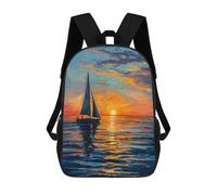 sinyumoney Ocean Beautiful Children's School Backpack 3D Printed for Kids Travel Rucksacks Book Bags for Boys Elementary School Students 17inch