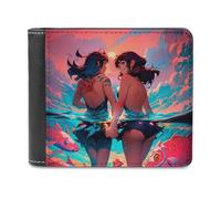 sinyumoney Ocean Embrace 3D Print Clutch Purse Slots ID Window RFID Blocking Leather Men's Wallet Youth Guys 11.7cm*9.5cm